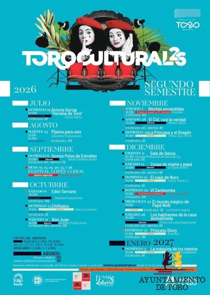 Toro apuesta por la cultura con una amplia programaci&oacute;n para el  segundo semestre en el Teatro Fundos Latorre 