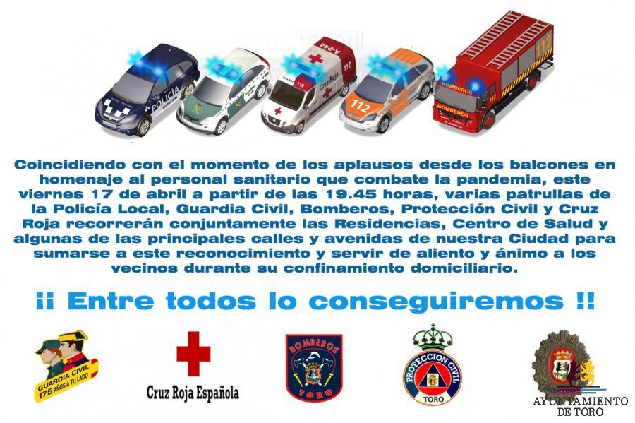 Las Fuerzas y Cuerpos de Seguridad protagonizar&aacute;n este viernes un emotivo homenaje a los ciudadanos y al personal sanitario 