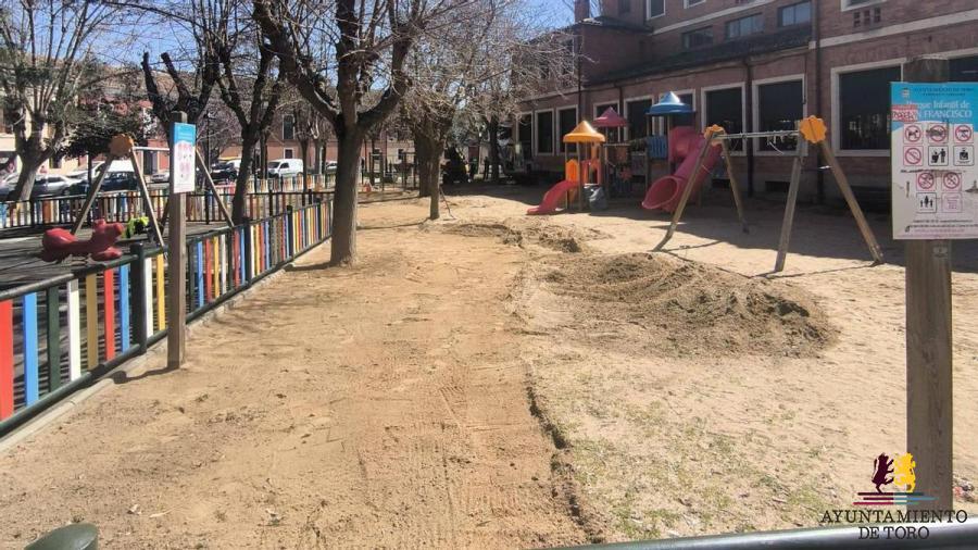 El Ayuntamiento de Toro informa sobre el estado de las obras en los parques de San Francisco, El Canto y Tagarabuena